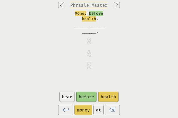 Phrasle Master 🕹️ 🎲 | Gioco per browser rompicapo da tavolo - Immagine 2