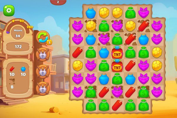 Wild West Match 2: The Gold Rush 🕹️ 🍬 | Puzzle Match-3 Kostenloses Browserspiel - Bild 1