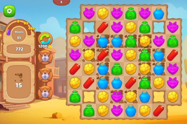 Wild West Match 2: The Gold Rush 🕹️ 🍬 | Puzzle Match-3 Kostenloses Browserspiel - Bild 2